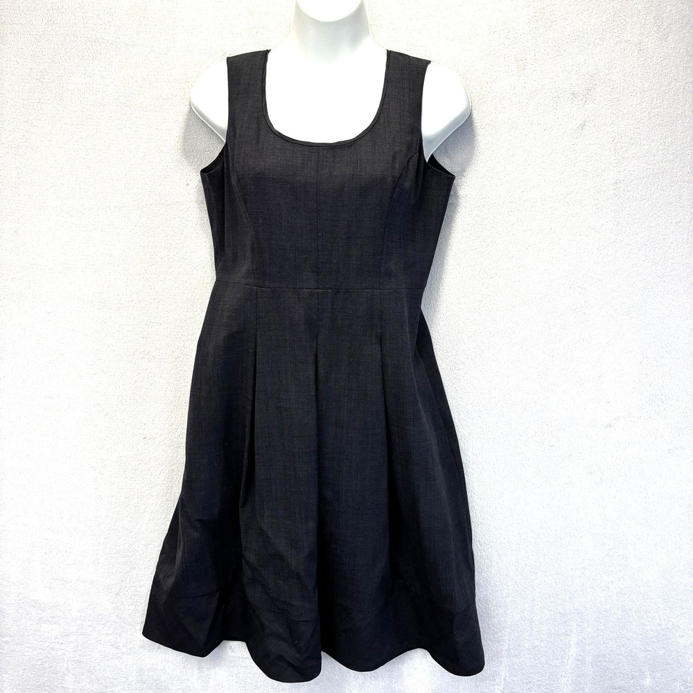 Banana Republic‎ Wool Blend Office Dress Womens 4 Gray Knee Scoop Work Stretch